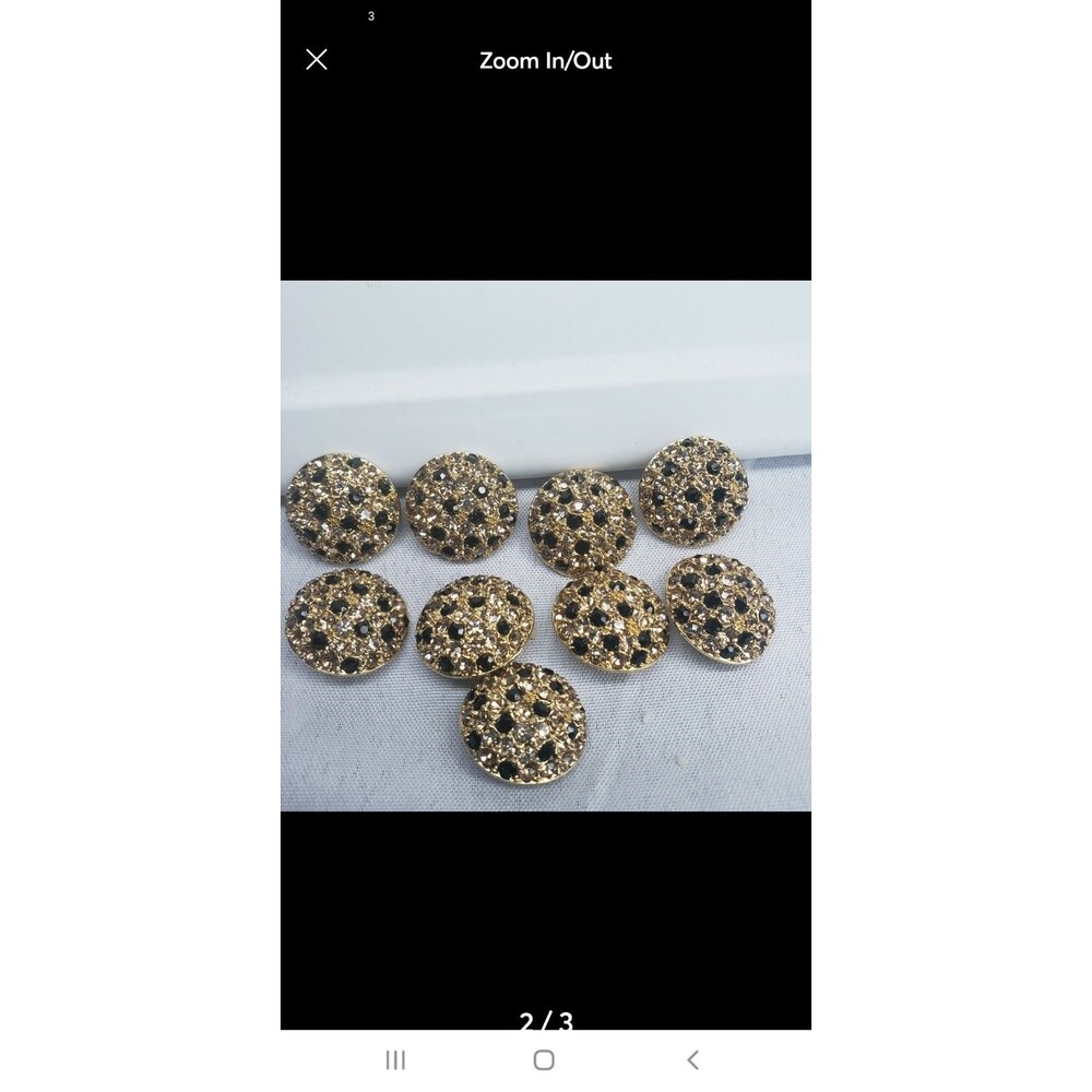 ST. JOHN Replacement Buttons
9 pieces black&gold crystal rhinestone pave buttons